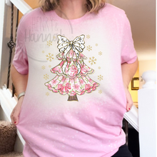 Load image into Gallery viewer, Pink Bow Christmas Tree Shirt