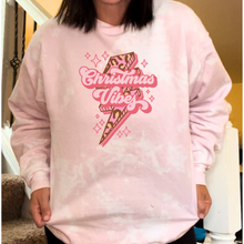 Load image into Gallery viewer, Christmas Vibes Lightening Bolt Pink Sweatshirt