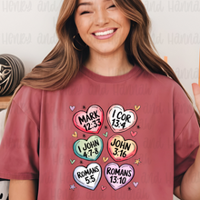 Load image into Gallery viewer, Bible Verse Candy Hearts Valentine Shirt