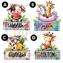Load image into Gallery viewer, Personalized Summer Animal YOUTH T-Shirt