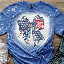 Load image into Gallery viewer, Large Patriotic Leopard Bow Top