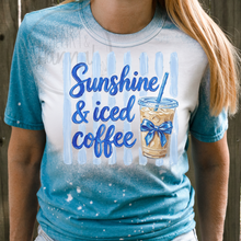 Load image into Gallery viewer, Sunshine and Iced Coffee Blue Bow Shirt