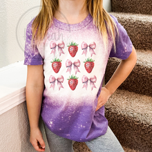Load image into Gallery viewer, Strawberry and Coquette Bow YOUTH T-Shirt