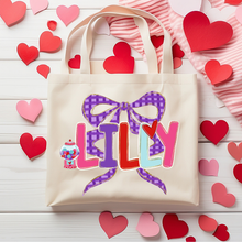 Load image into Gallery viewer, Valentine Custom Name Tote Bag