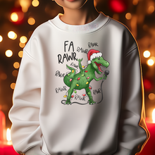Load image into Gallery viewer, Dinosaur Christmas Sweatshirt - Youth