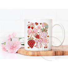 Load image into Gallery viewer, Strawberry and Bow collage Coffee Mug