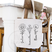 Load image into Gallery viewer, Birth Month Flower Tote Bags