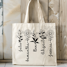 Load image into Gallery viewer, Birth Month Flower Tote Bags