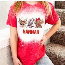 Load image into Gallery viewer, Girl Reindeer Cake Gingerbread Custom Name Top