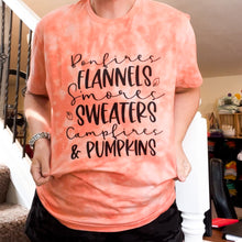 Load image into Gallery viewer, Bonfires Flannels Orange Acid Wash T-Shirt