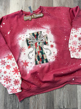 Load image into Gallery viewer, Red Cross Christmas with Snowflake Sleeves Sweatshirt