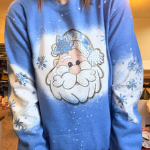 Load image into Gallery viewer, Blue Santa with Snowflake Elbow Sweatshirt