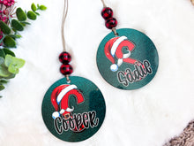 Load image into Gallery viewer, Glitter Green Santa Hat Ornament