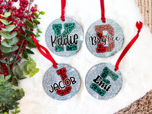 Load image into Gallery viewer, Silver Glitter Name Ornament