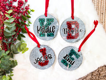 Load image into Gallery viewer, Silver Glitter Name Ornament