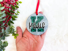 Load image into Gallery viewer, Silver Glitter Name Ornament