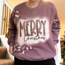 Load image into Gallery viewer, Merry Christmas Bleached Lightbulbs Sweatshirt