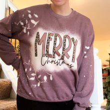 Load image into Gallery viewer, Merry Christmas Bleached Lightbulbs Sweatshirt