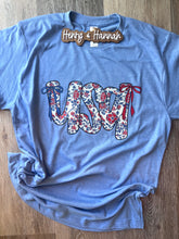 Load image into Gallery viewer, USA floral coquette Bow Shirt