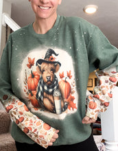 Load image into Gallery viewer, Highland Cow Sunflower Pumpkins Crewneck Sweatshirt