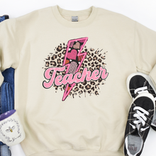 Load image into Gallery viewer, Valentine Teacher Leopard Lightening Bolt Shirt