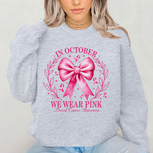 Load image into Gallery viewer, In October we wear pink Bow Breast Cancer Awareness