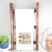 Load image into Gallery viewer, Jesus Loves Jesus Saves Kitchen Tea Towel