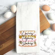Load image into Gallery viewer, Jesus Loves Jesus Saves Kitchen Tea Towel