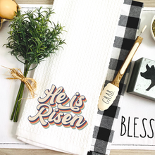 Load image into Gallery viewer, Retro He is Risen Kitchen Tea Towel