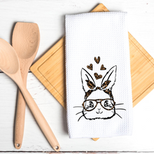 Load image into Gallery viewer, Leopard Bunny Kitchen Tea Towel
