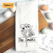 Load image into Gallery viewer, Wildflower Personalized Kitchen Tea Towel