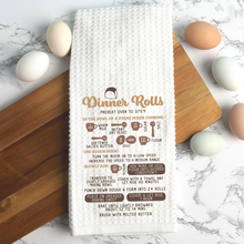Load image into Gallery viewer, Dinner Rolls Recipe Kitchen Tea Towel