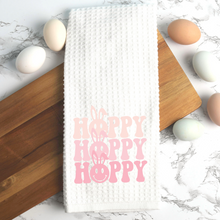 Load image into Gallery viewer, Retro Hoppy Easter Bunny Kitchen Tea Towel