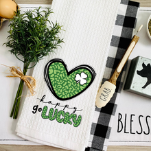 Load image into Gallery viewer, Happy Go Lucky Leopard Heart Kitchen Tea Towel