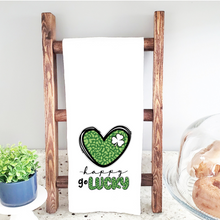 Load image into Gallery viewer, Happy Go Lucky Leopard Heart Kitchen Tea Towel