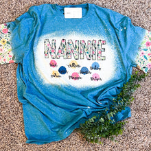 Load image into Gallery viewer, Mothers Day Floral Name T-shirt with Flowers