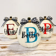 Load image into Gallery viewer, White Personalized Faux Pumpkin
