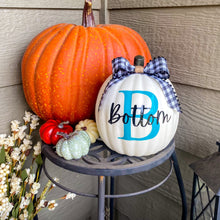 Load image into Gallery viewer, White Personalized Faux Pumpkin