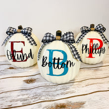 Load image into Gallery viewer, White Personalized Faux Pumpkin