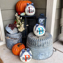 Load image into Gallery viewer, White Personalized Faux Pumpkin