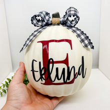 Load image into Gallery viewer, White Personalized Faux Pumpkin