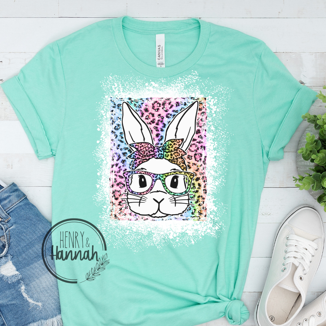 Rainbow Leopard Bunny Shirt