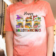 Load image into Gallery viewer, Teacher Bus HalloThanksMas T-Shirt

