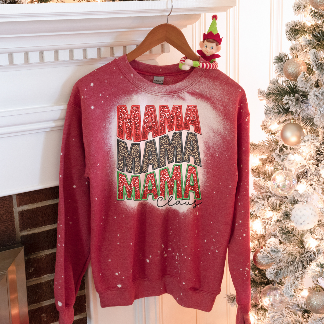 Faux Sequin Merry Merry Mama Sweatshirt
