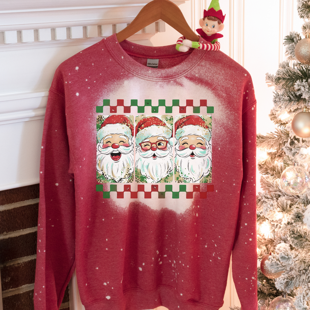 Checkered Santa Christmas Top