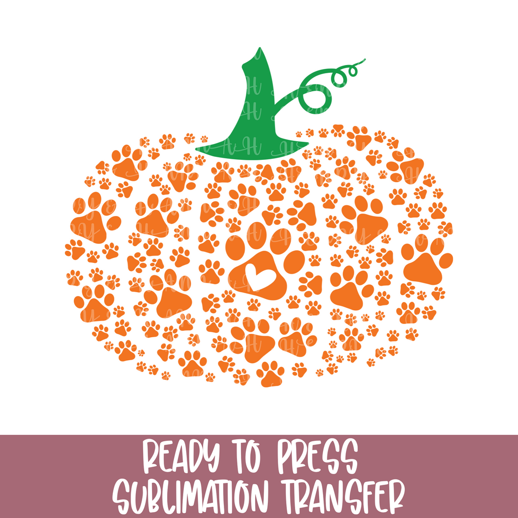 Paw Print Pumpkin - Sublimation Ready to Press