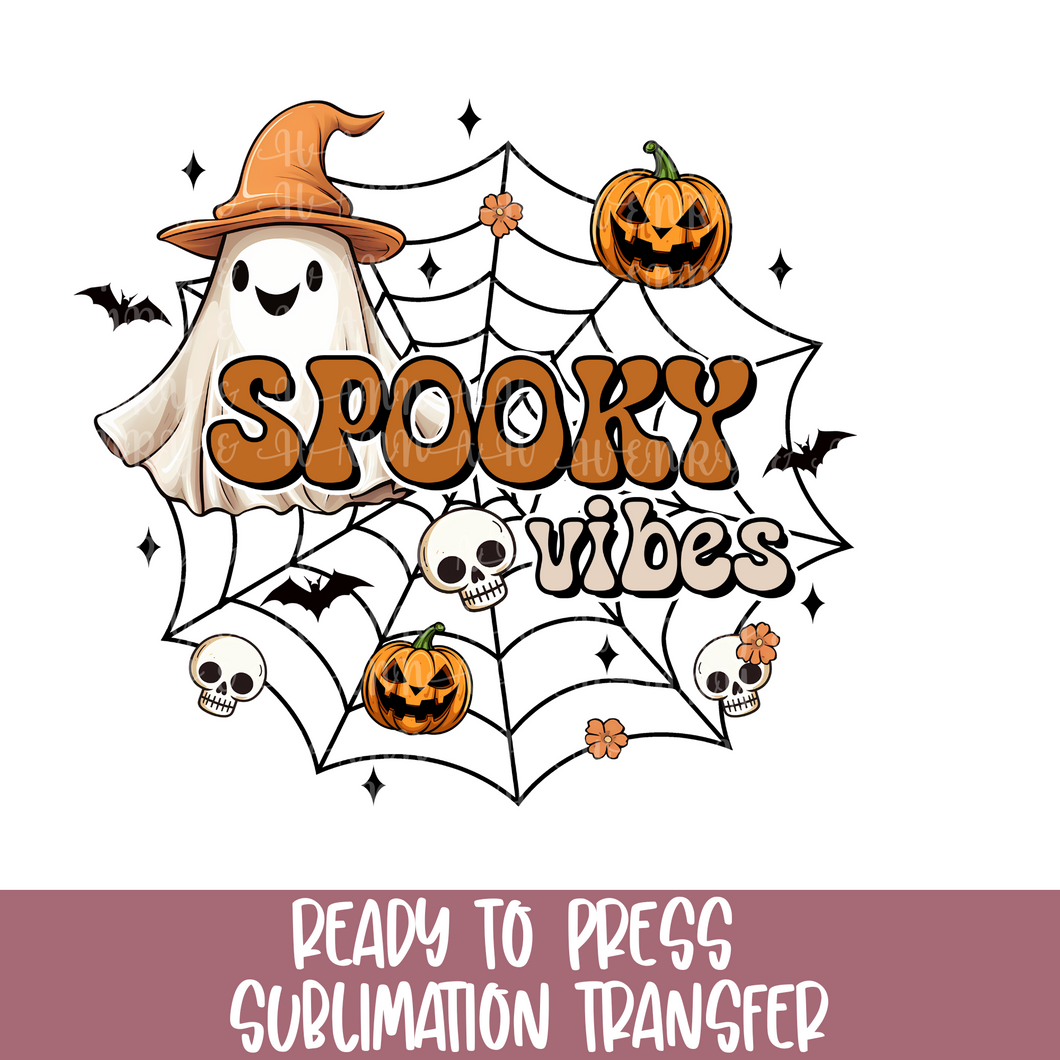 Spooky Vibes Web - Sublimation Ready to Press
