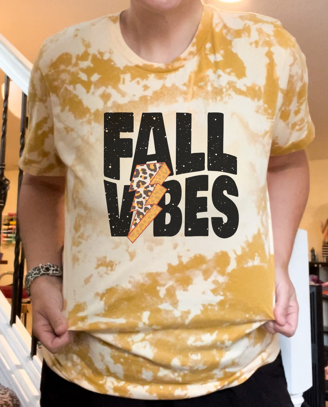 Fall Vibes Lightening Bolt Scrunch T-Shirt