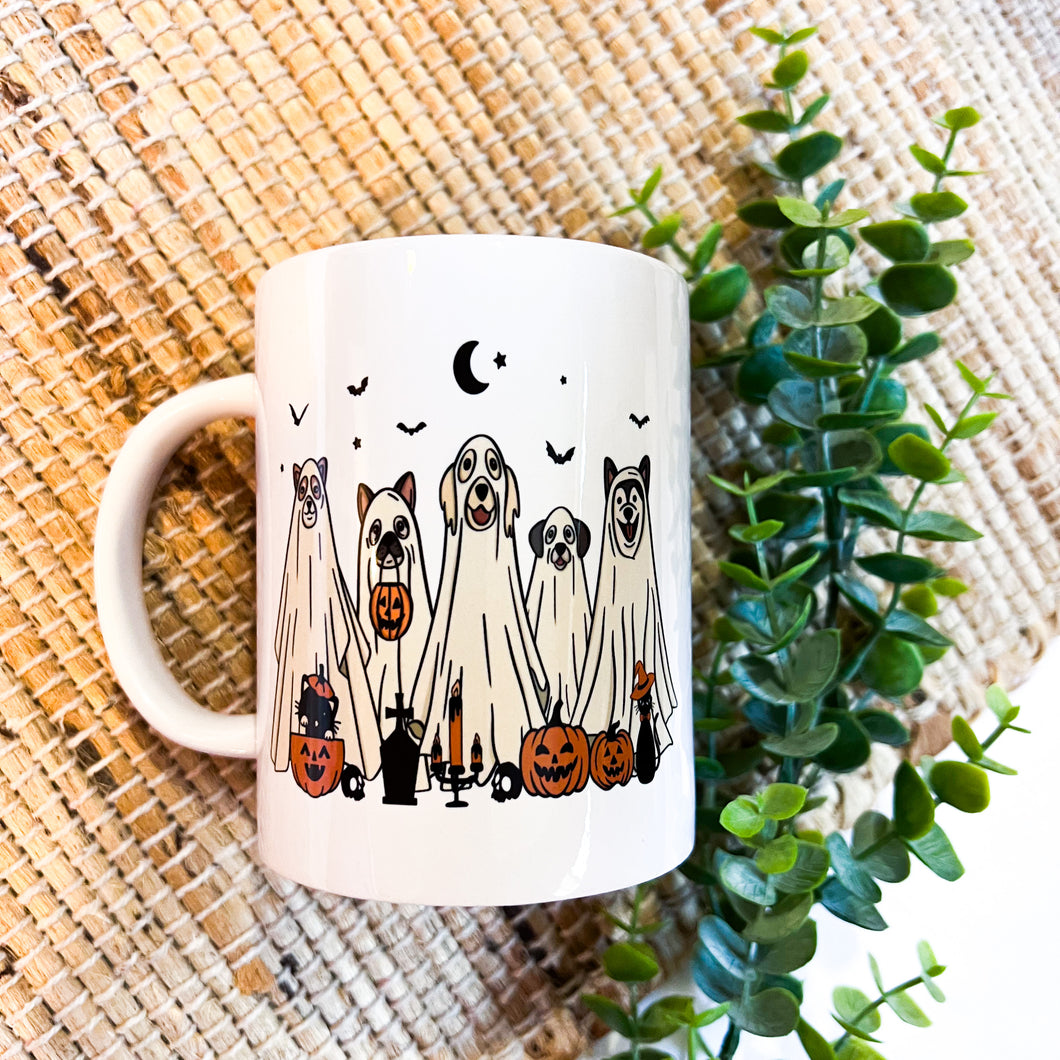 Retro Ghost Dogs Coffee Mug