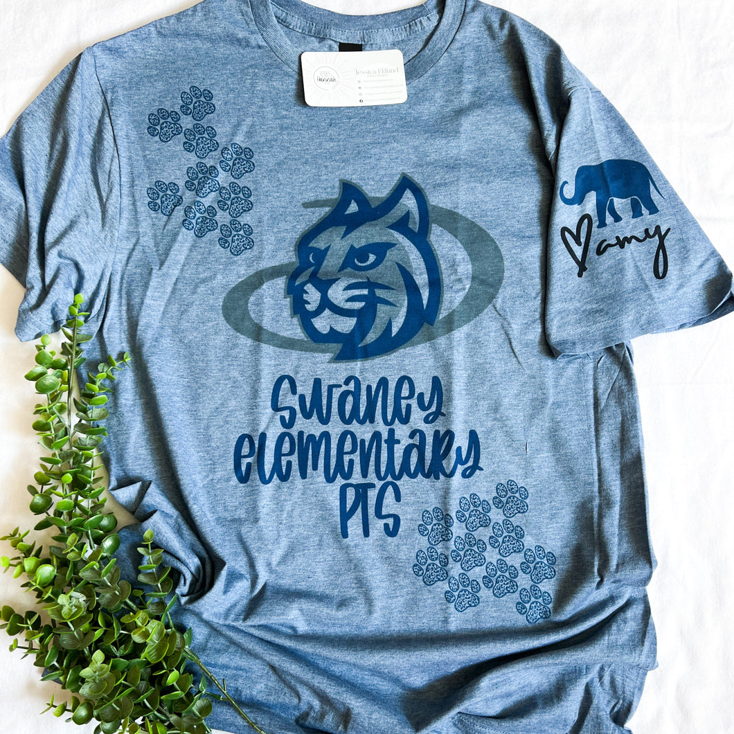 13 - Swaney Elementary PTS with Paws T-Shirt